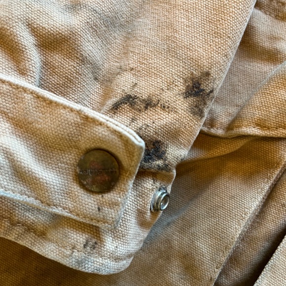 Carhartt Duck Canvas Jacket Coat Medium Tall  Detachable Hood Thrashed Blanket - Picture 6 of 16